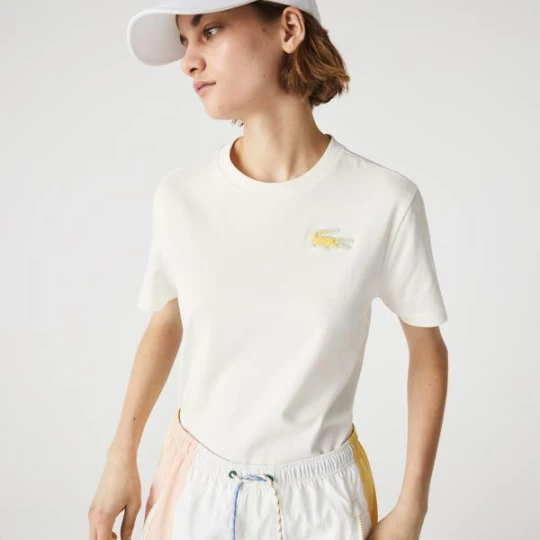 Zdjęcie produktu Lacoste Kadın Regular Fit Bisiklet Yaka Beyaz T-Shirt