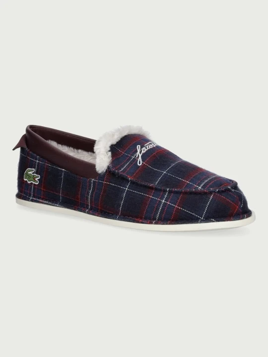 Zdjęcie produktu Lacoste kapcie męskie o pluszowym wykończeniu AUBREY SLIPPER bordowy