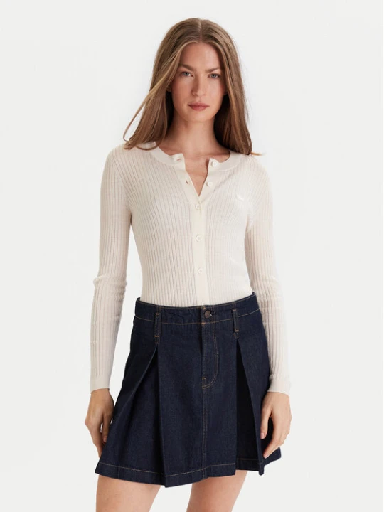 Zdjęcie produktu Lacoste Kardigan AF4141 Écru Slim Fit Kremowy