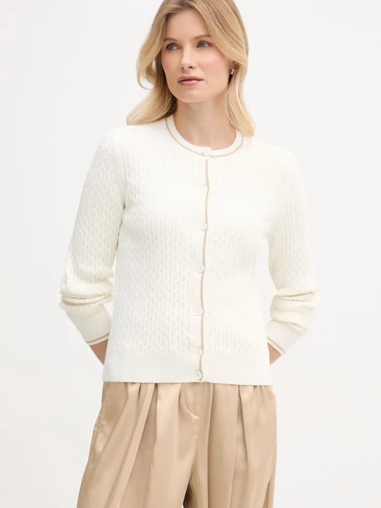 Zdjęcie produktu Lacoste kardigan damski z bawełną beżowy