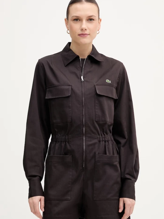 Zdjęcie produktu Lacoste kombinezon damski bawełniany z elastanem brązowy