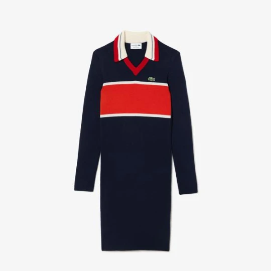 Zdjęcie produktu Lacoste Kontrastowa sukienka polo French Made