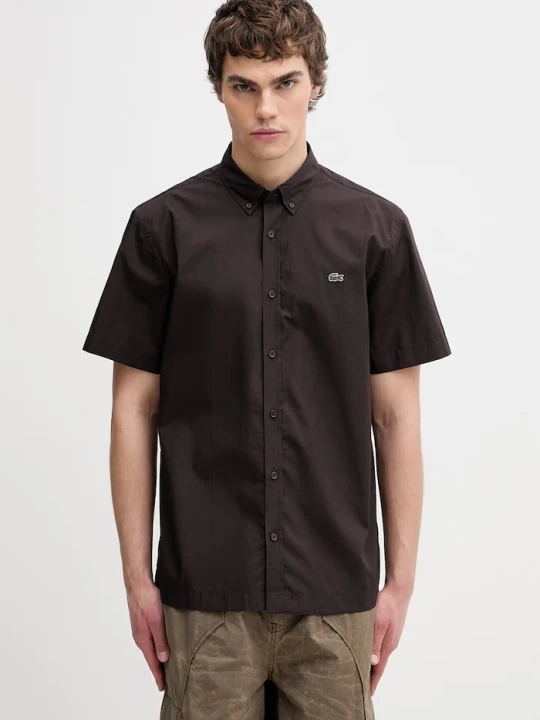 Zdjęcie produktu Lacoste koszula męska bawełniana brązowy
