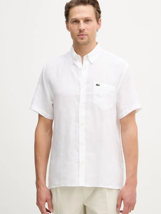 Zdjęcie produktu Lacoste koszula męska lniana beżowy