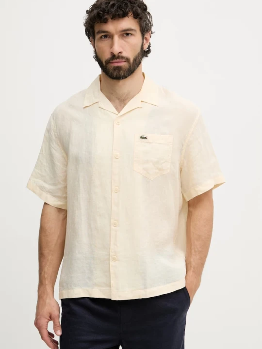 Zdjęcie produktu Lacoste koszula męska lniana beżowy