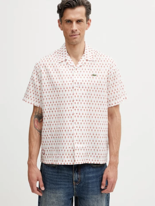 Zdjęcie produktu Lacoste koszula męska z lnem biały