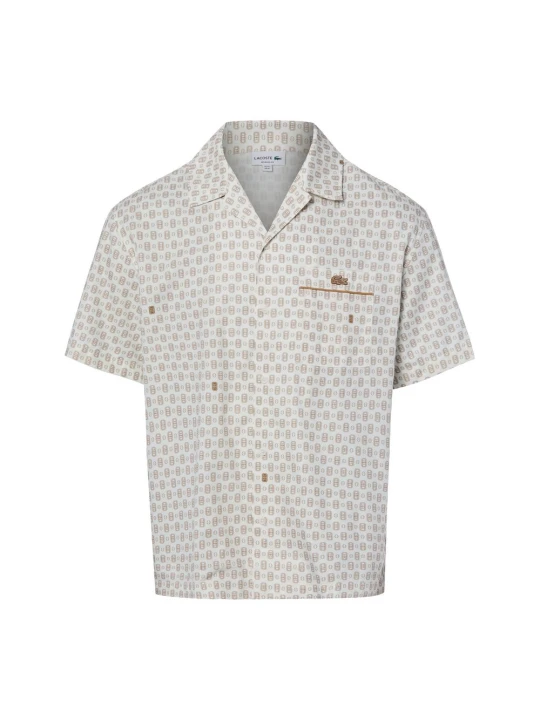 Zdjęcie produktu Lacoste koszula z krótkim rękawem Mężczyźni Modern Fit Bawełna biały|brązowy