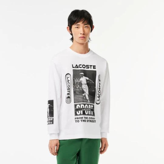 Zdjęcie produktu Lacoste Koszulka o swobodnym kroju z nadrukiem René
