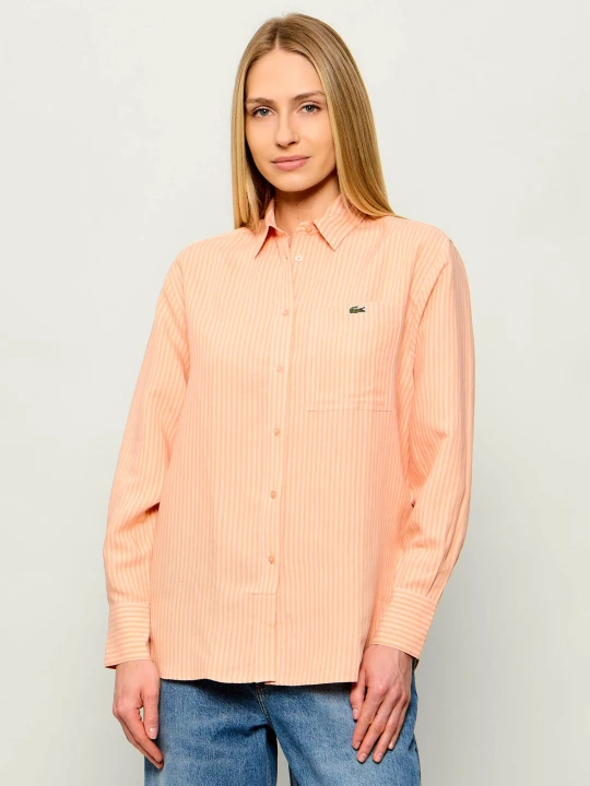 Zdjęcie produktu Lacoste Lniana koszula | Oversize fit pomarańczowy