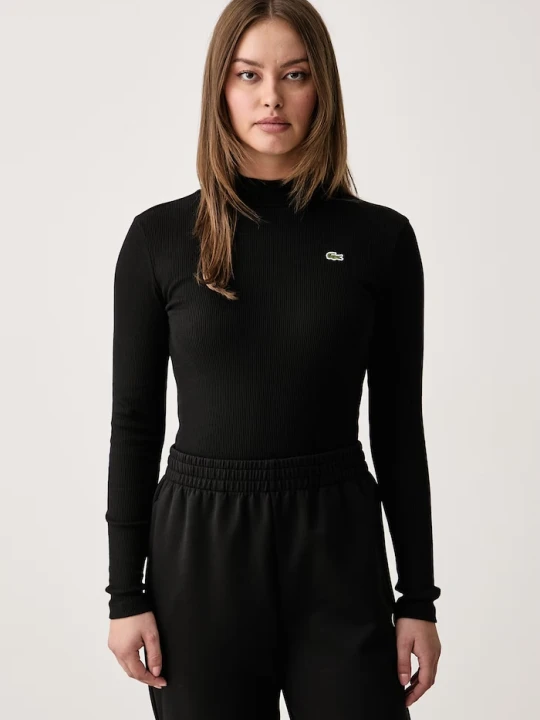 Zdjęcie produktu Lacoste longsleeve damski bawełniany czarny