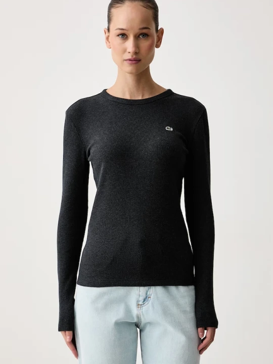 Zdjęcie produktu Lacoste longsleeve damski bawełniany szary