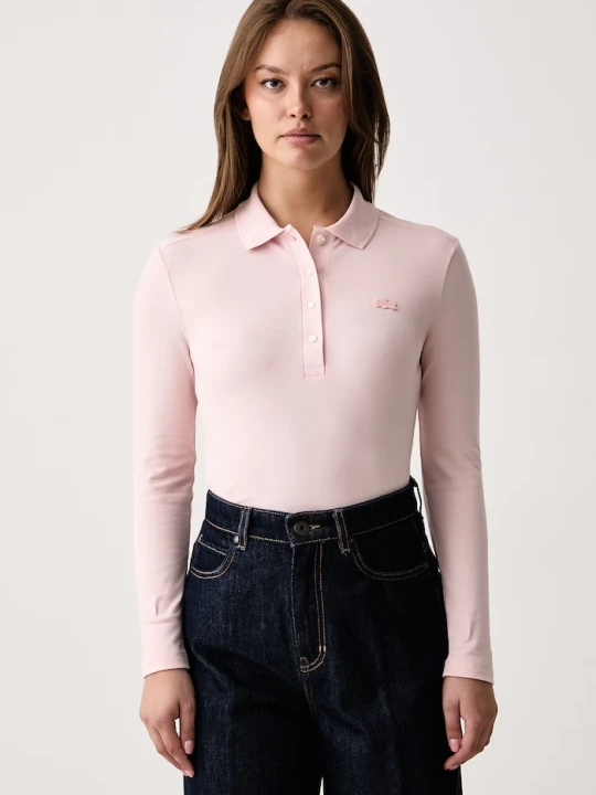 Zdjęcie produktu Lacoste longsleeve damski bawełniany z elastanem różowy