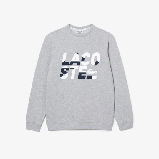 Zdjęcie produktu Lacoste męska bluza z polaru bawełnianego z nadrukiem Regular Fit