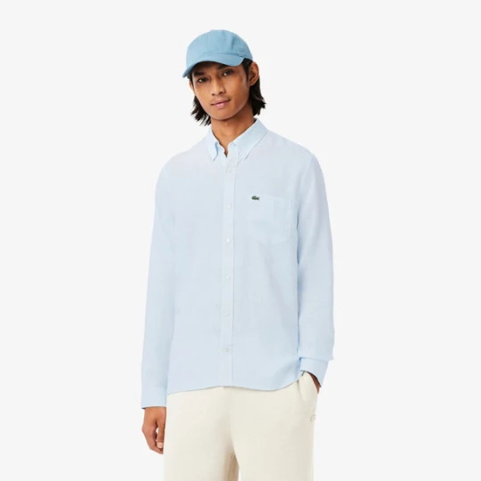 Zdjęcie produktu Lacoste Erkek Regular Fit Düğmeli Yaka Beyaz Gömlek