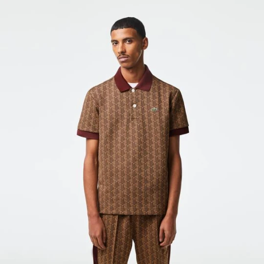 Zdjęcie produktu Lacoste męska koszulka polo z nadrukiem monogramu i kołnierzykiem w kontrastowym kolorze Classic Fit