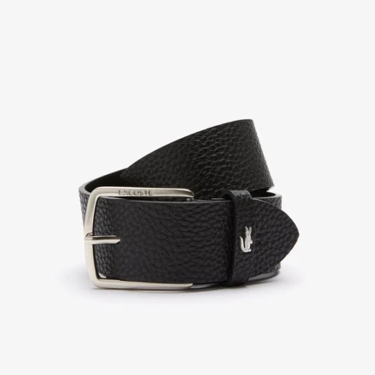Zdjęcie produktu Lacoste Męski pasek ze skóry o ziarnistej fakturze z grawerowaną kwadratową klamrą