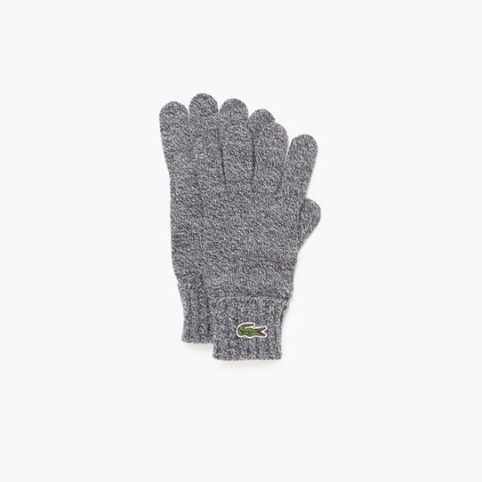 Zdjęcie produktu Lacoste Męskie Wełniane Rękawiczki z Haftowanym Krokodylem NIEBIESKI