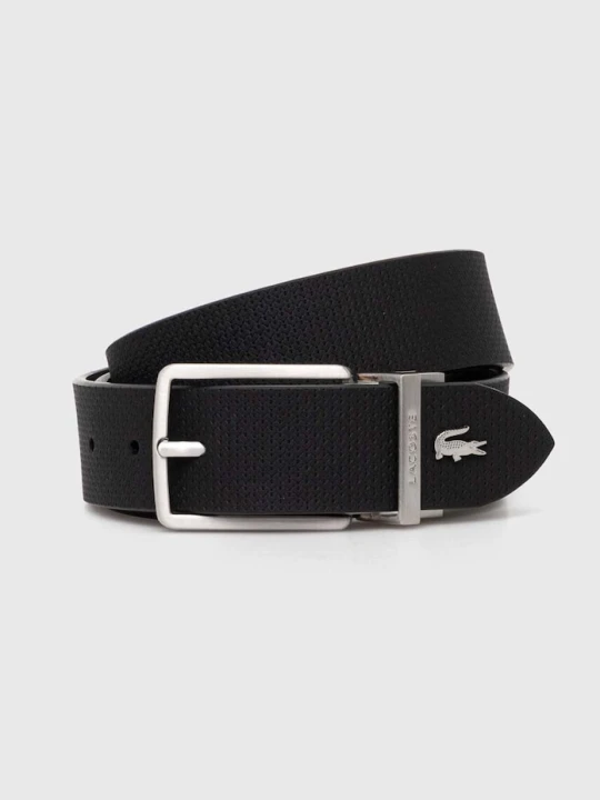 Zdjęcie produktu Lacoste pasek skórzany dwustronny czarny