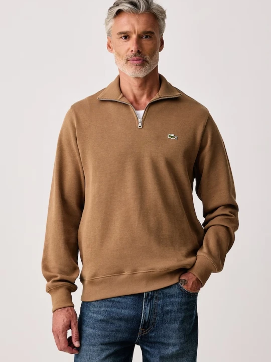 Zdjęcie produktu Lacoste półgolf męski bawełniany brązowy