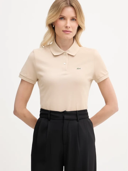 Zdjęcie produktu Lacoste polo damskie bawełniane beżowy
