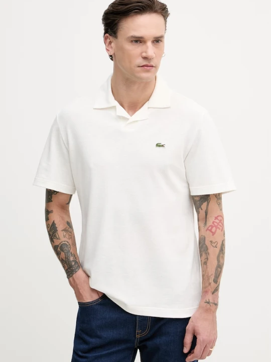 Zdjęcie produktu Lacoste polo męskie z dodatkiem lnu beżowy