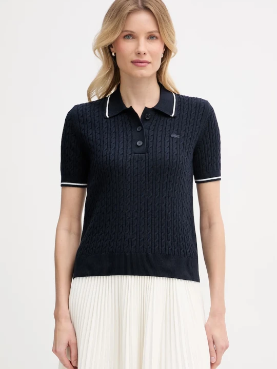 Zdjęcie produktu Lacoste polo swetrowe z bawełną damskie