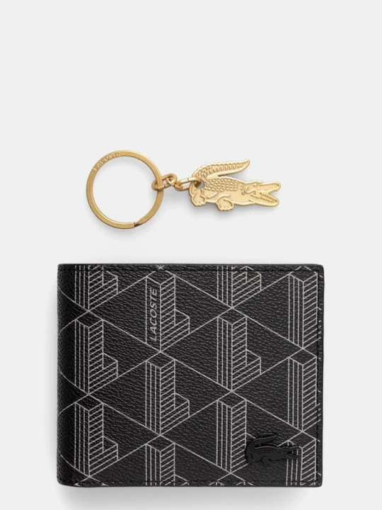 Zdjęcie produktu Lacoste portfel + brelok czarny