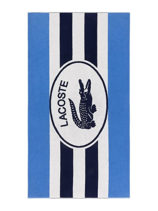 Zdjęcie produktu Lacoste ręcznik plażowy bawełniany L BADGE Marine 90 x 160 cm niebieski
