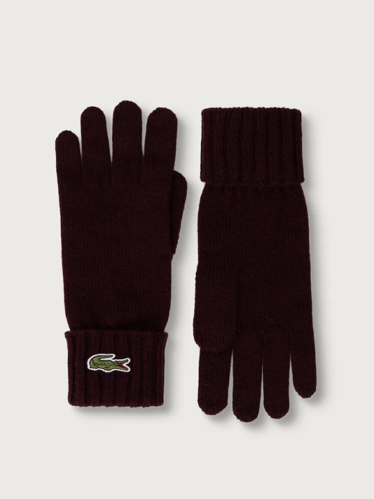 Zdjęcie produktu Lacoste rękawiczki wełniane bordowy