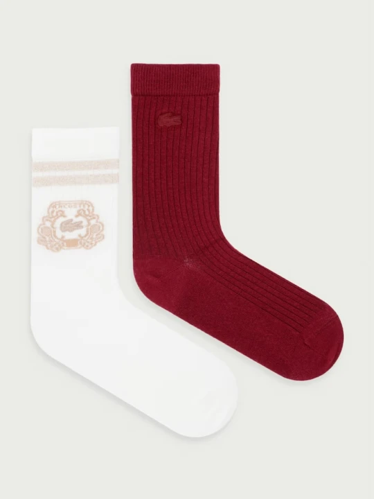 Zdjęcie produktu Lacoste skarpety z bawełną 2-pack bordowy