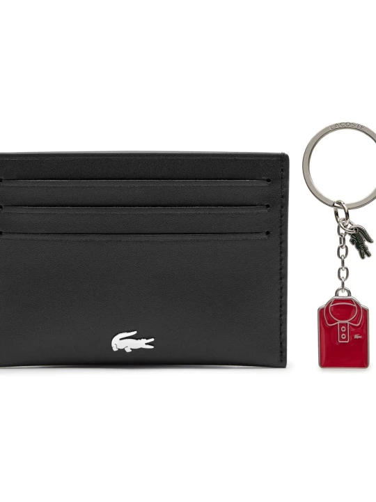 Zdjęcie produktu Lacoste Skórzane etui na karty czarny