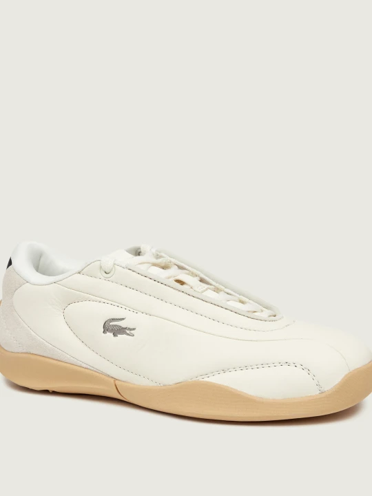 Zdjęcie produktu Lacoste Skórzane sneakersy Median | zamsz biały