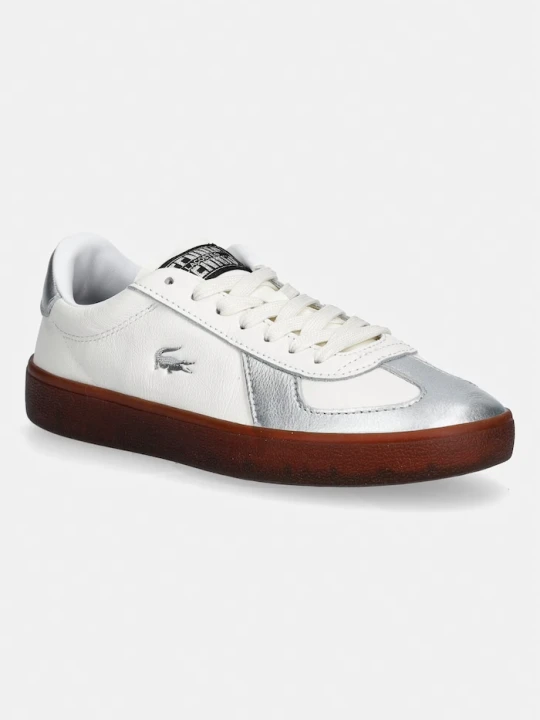 Zdjęcie produktu Lacoste sneakersy skórzane Baseshot Pro Sneakers Silver & Gold Pack biały