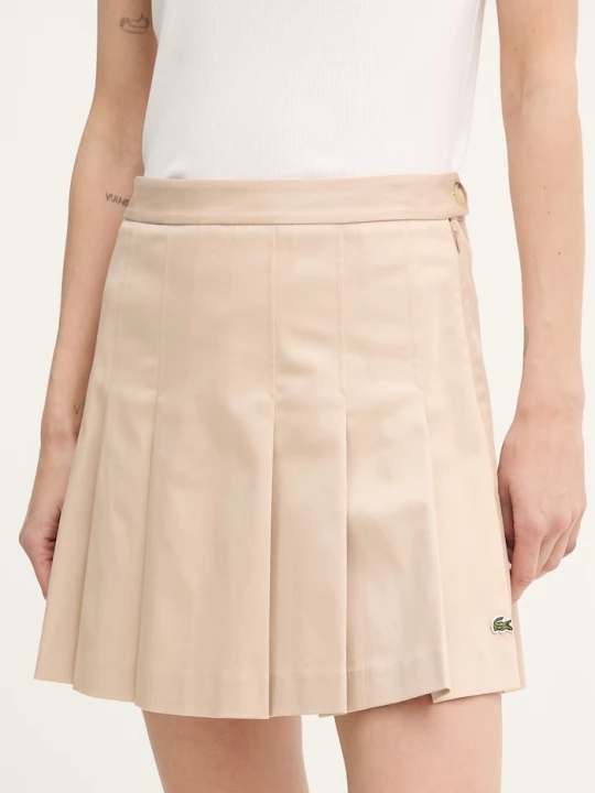 Zdjęcie produktu Lacoste Spódnica bawełniana z elastanem beżowy