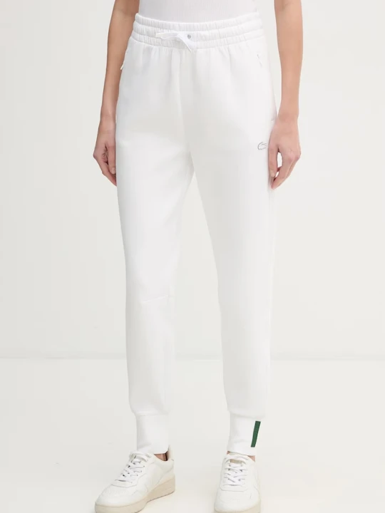 Zdjęcie produktu Lacoste spodnie dresowe damskie z bawełną biały