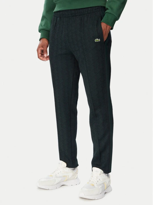 Zdjęcie produktu Lacoste Spodnie dresowe XH1440 Zielony ciemny Regular Fit