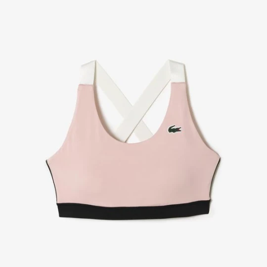 Zdjęcie produktu Lacoste SPORT Kadın Slim Fit Kolsuz Bisiklet Yaka Renk Bloklu Pembe Bra