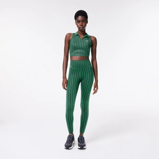 Zdjęcie produktu Lacoste SPORT Kadın Slim Fit Monogram Yeşil Tayt