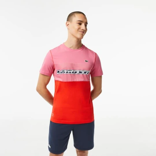 Zdjęcie produktu Lacoste SPORT X DANIIL MEDVEDEV Erkek Regular Fit Bisiklet Yaka Renk Bloklu Kırmızı T-Shirt