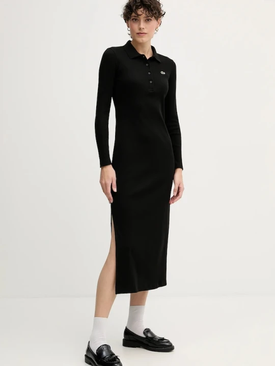 Zdjęcie produktu Lacoste sukienka bawełniana czarny