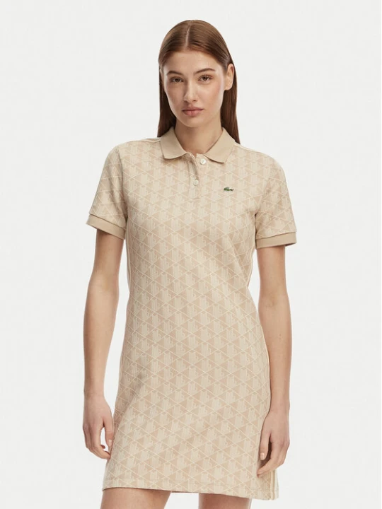 Zdjęcie produktu Lacoste Sukienka codzienna EF2655 Beżowy jasny Slim Fit