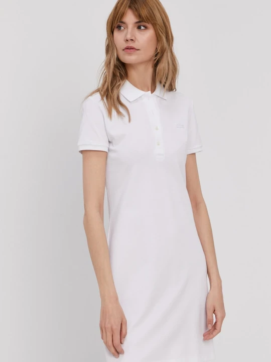 Zdjęcie produktu Lacoste sukienka z bawełną biały