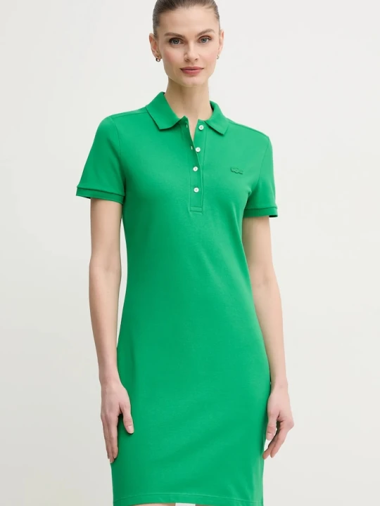 Zdjęcie produktu Lacoste sukienka z bawełną zielony