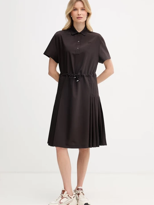Zdjęcie produktu Lacoste sukienka letnia z wełną brązowy