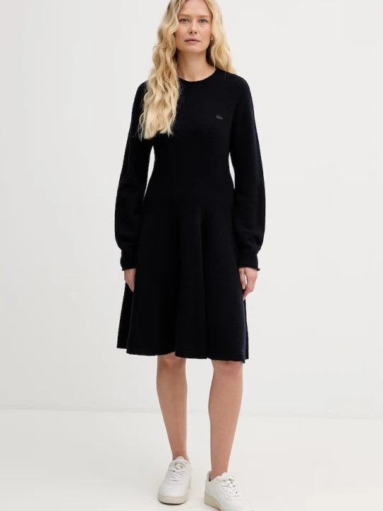Zdjęcie produktu Lacoste sukienka wełniana granatowy