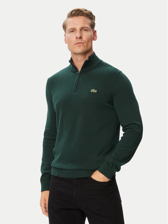 Zdjęcie produktu Lacoste Sweter AH1980 Zielony ciemny Classic Fit