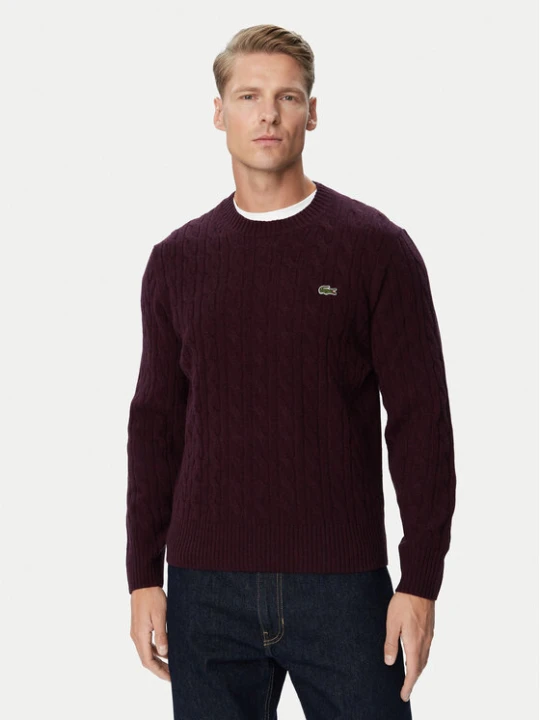 Zdjęcie produktu Lacoste Sweter AH2924 Bordowy Classic Fit