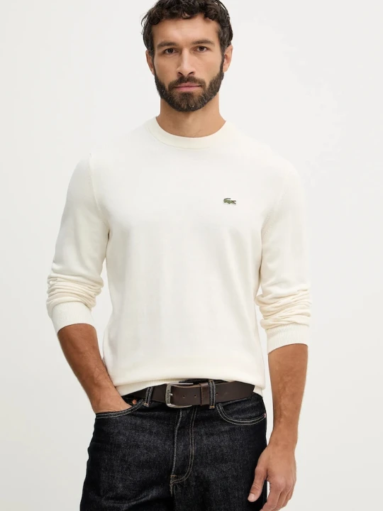Zdjęcie produktu Lacoste sweter męski bawełniany beżowy