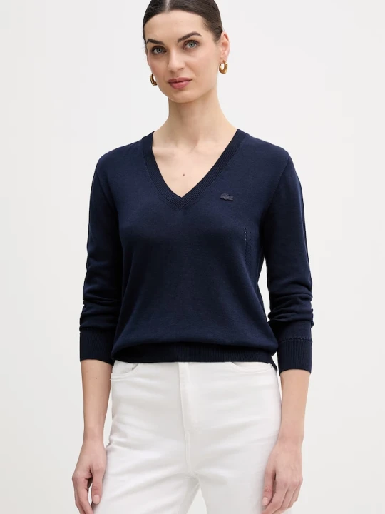 Zdjęcie produktu Lacoste sweter bawełniany granatowy