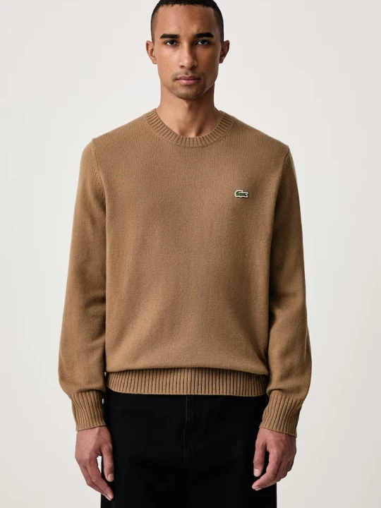 Zdjęcie produktu Lacoste sweter damski wełniany brązowy